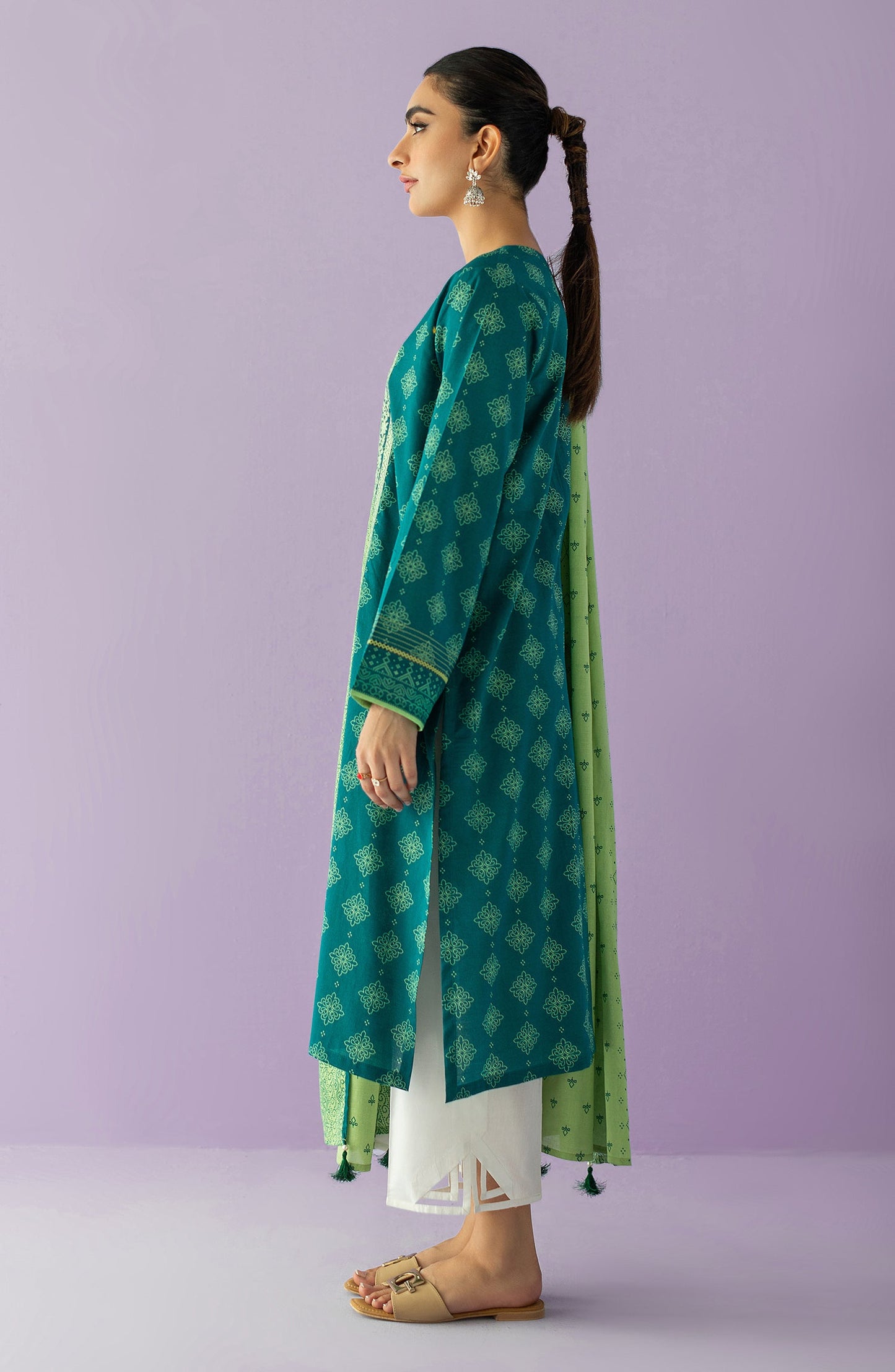 Orient - Unstitched 2 Piece Embroidered Lawn Shirt and Lawn Dupatta