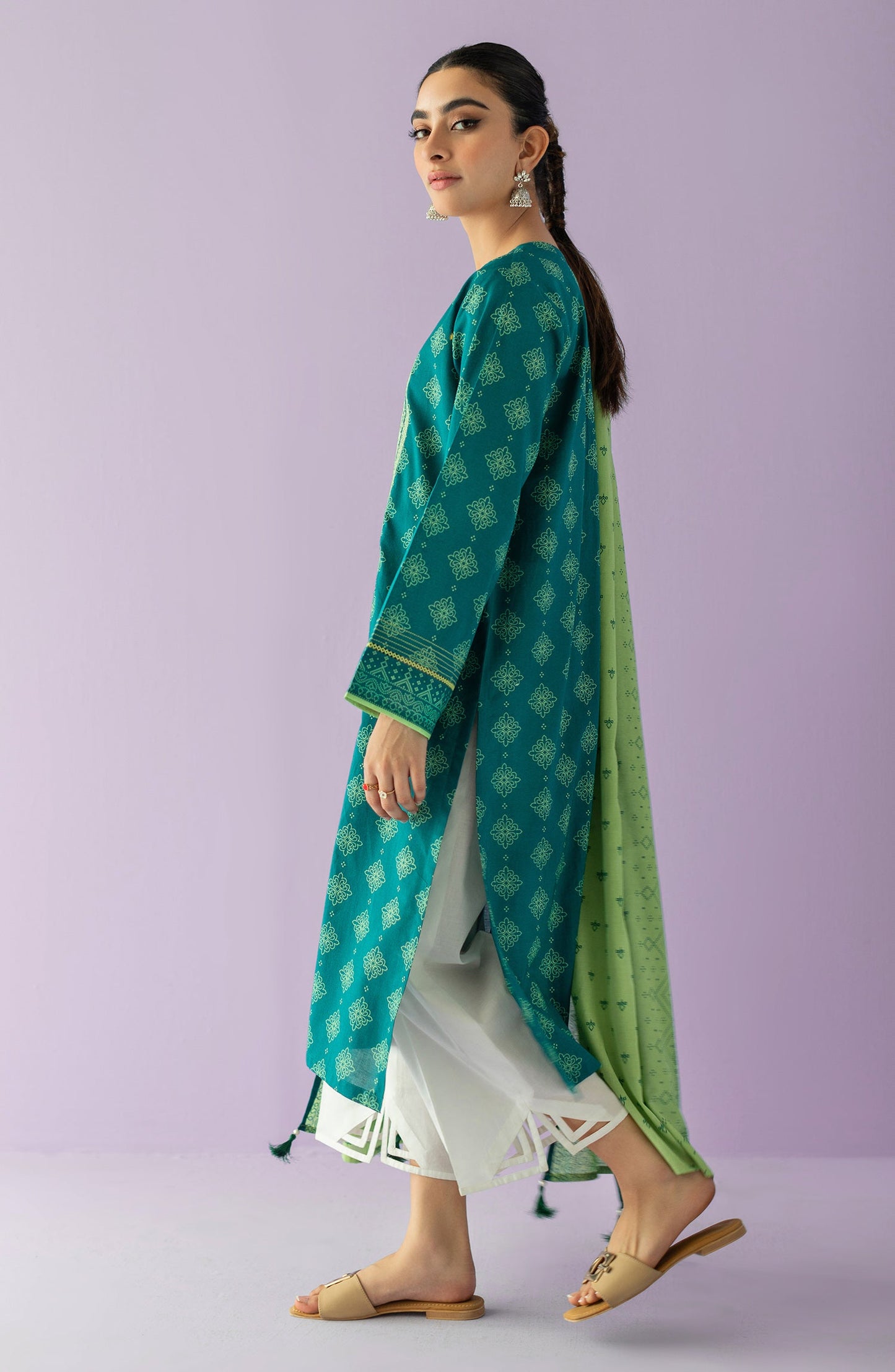 Orient - Unstitched 2 Piece Embroidered Lawn Shirt and Lawn Dupatta
