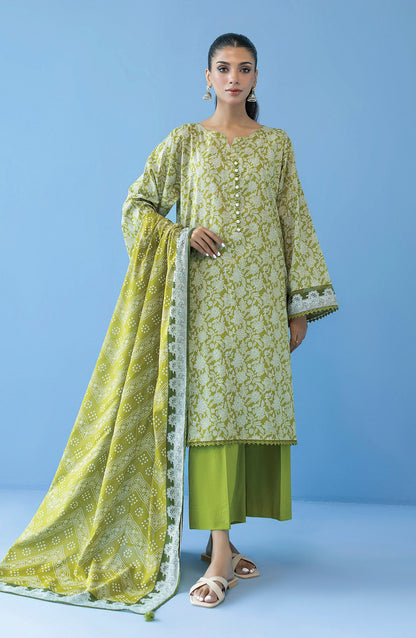 Orient - Unstitched 3 Piece Printed Cambric Shirt , Cambric Pant and Lawn Dupatta