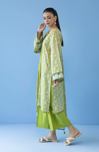 Orient - Unstitched 3 Piece Printed Cambric Shirt , Cambric Pant and Lawn Dupatta