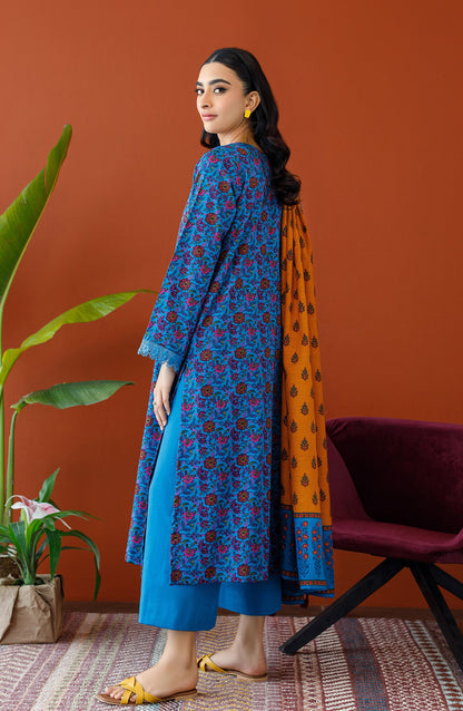 Orient - Unstitched 3 Piece Printed Khaddar Shirt , Khaddar Pant and Khaddar Dupatta