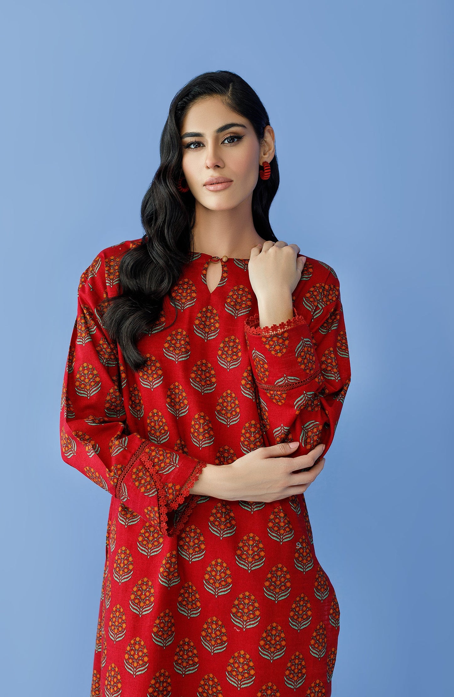 Orient - Stitched 2 Piece Printed Khaddar Shirt and Khaddar Pant