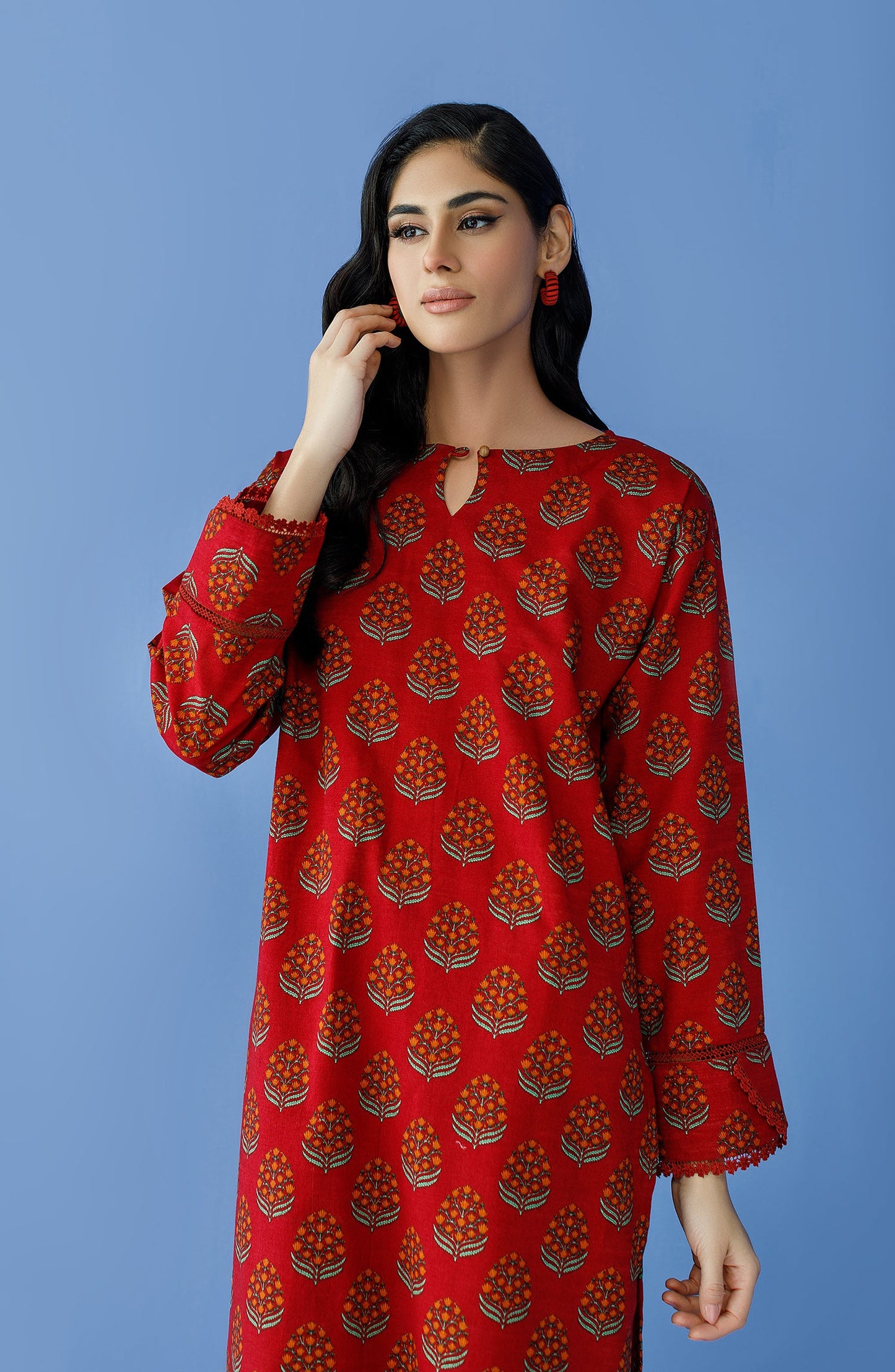 Orient - Stitched 2 Piece Printed Khaddar Shirt and Khaddar Pant