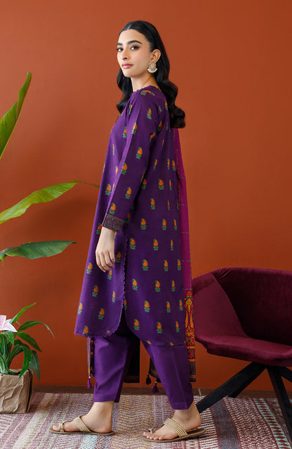 Orient - Stitched 3 Piece Printed Khaddar Shirt , Khaddar Pant and Khaddar Dupatta