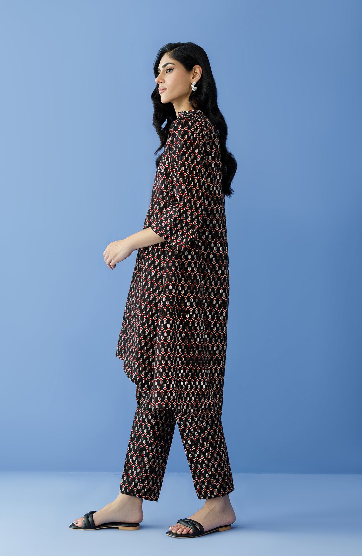 Orient - Stitched 2 Piece Printed Khaddar Shirt and Khaddar Pant