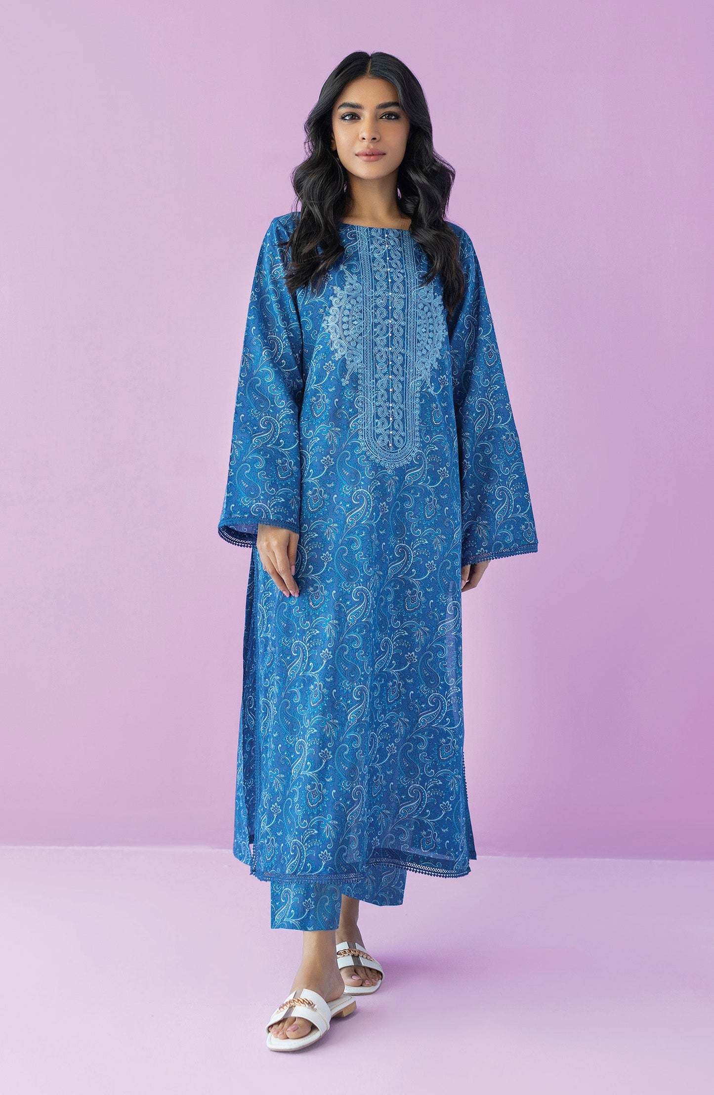 Orient - Stitched 2 Piece Embroidered Cambric Shirt and Cambric Pant