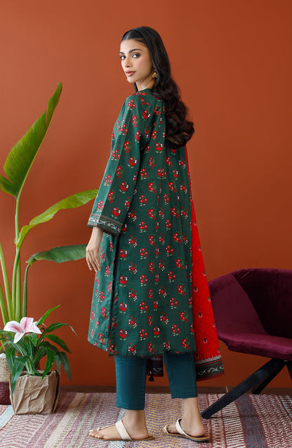 Orient - Unstitched 3 Piece Printed Khaddar Shirt , Khaddar Pant and Khaddar Dupatta