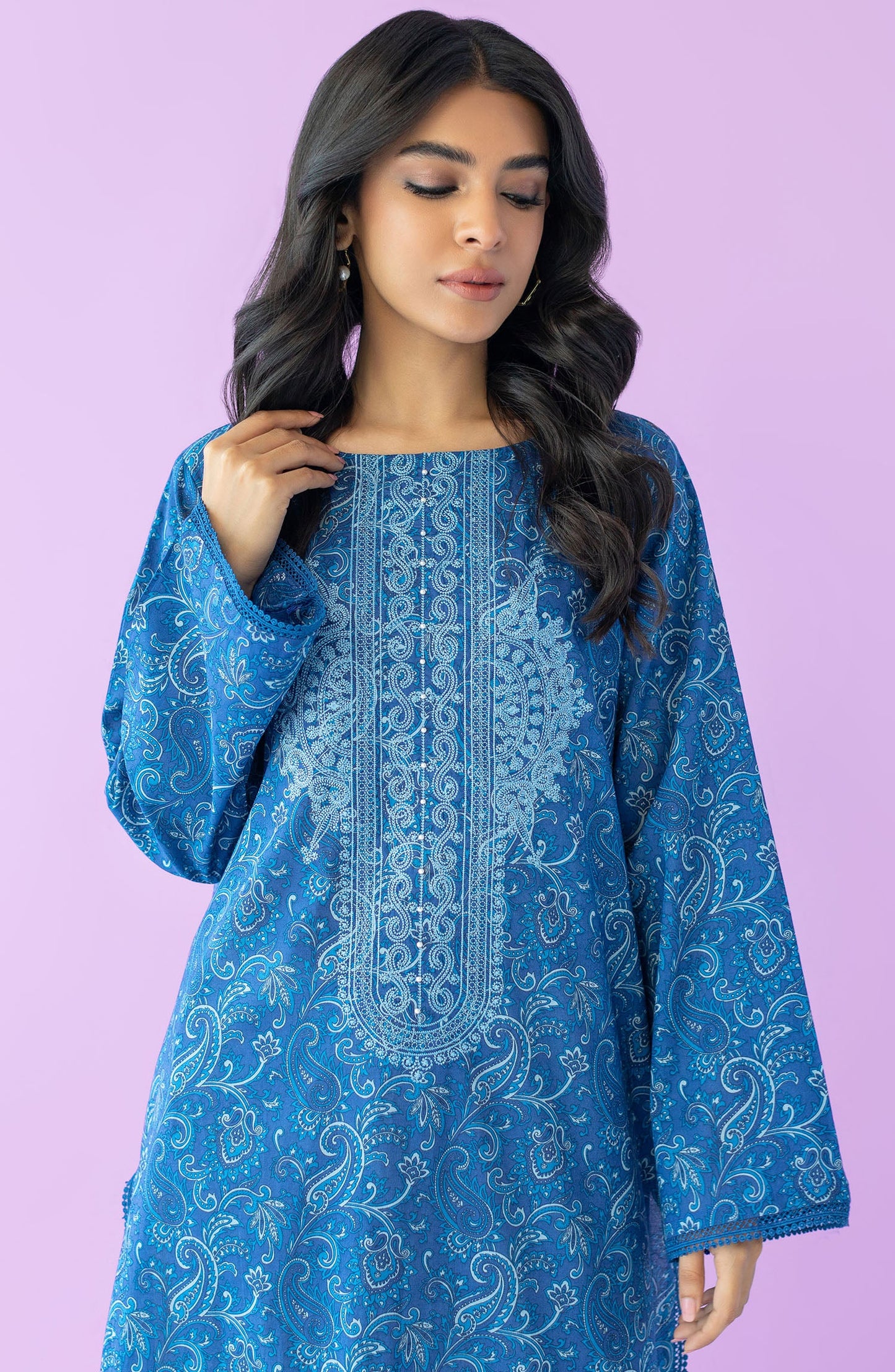 Orient - Stitched 2 Piece Embroidered Cambric Shirt and Cambric Pant