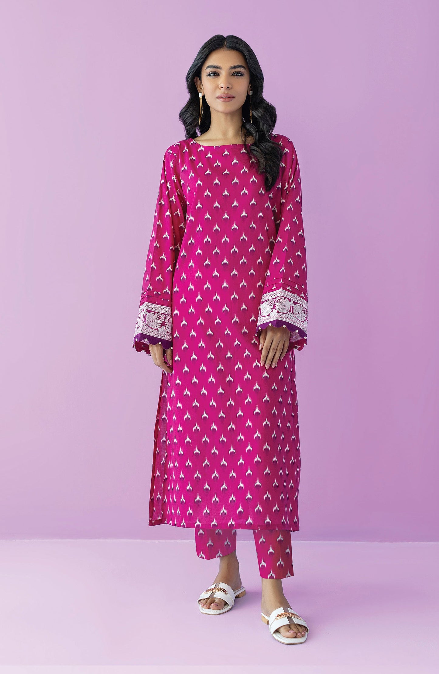 Orient - Stitched 2 Piece Embroidered Cambric Shirt and Cambric Pant