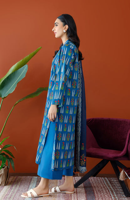 Orient - Unstitched 3 Piece Printed Cambric Shirt , Cambric Pant and Lawn Dupatta