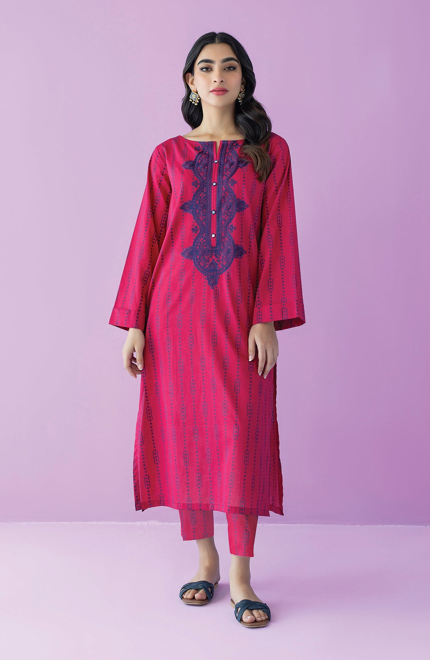 Orient - Stitched 2 Piece Embroidered Cambric Shirt and Cambric Pant