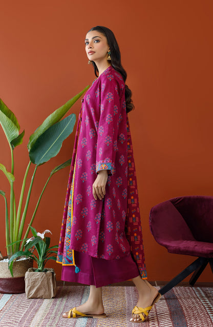 Orient - Unstitched 3 Piece Printed Khaddar Shirt , Khaddar Pant and Khaddar Dupatta