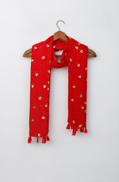 Orient - Stitched 1 Piece Dyed Cotton Scarf