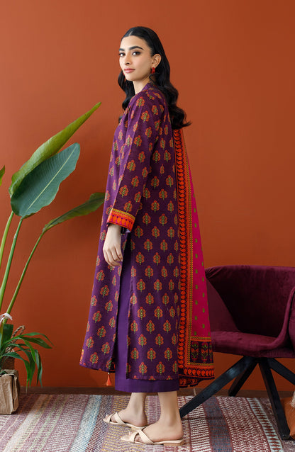 Orient - Unstitched 3 Piece Printed Khaddar Shirt , Khaddar Pant and Khaddar Dupatta