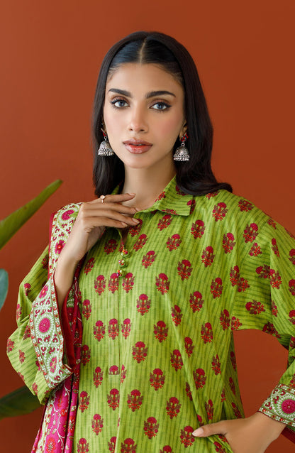 Orient - Unstitched 3 Piece Printed Khaddar Shirt , Khaddar Pant and Khaddar Dupatta