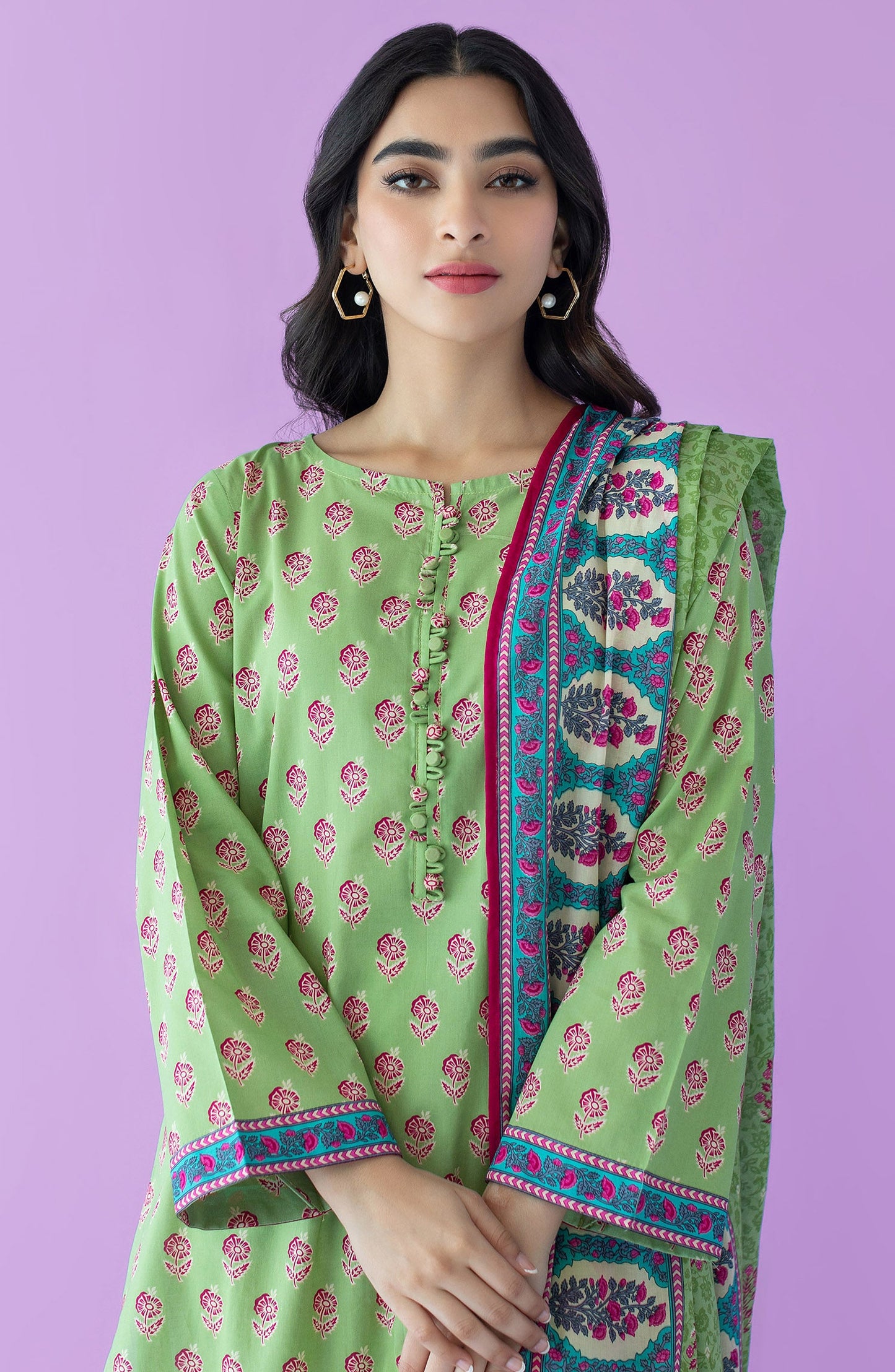 Orient - Unstitched 2 Piece Printed Lawn Shirt and Lawn Dupatta