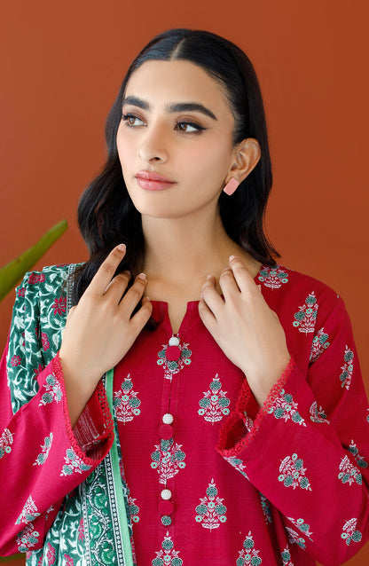 Orient - Unstitched 3 Piece Printed Khaddar Shirt , Khaddar Pant and Khaddar Dupatta