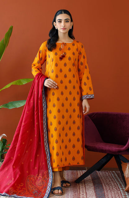 Orient - Unstitched 3 Piece Printed Cambric Shirt , Cambric Pant and Lawn Dupatta