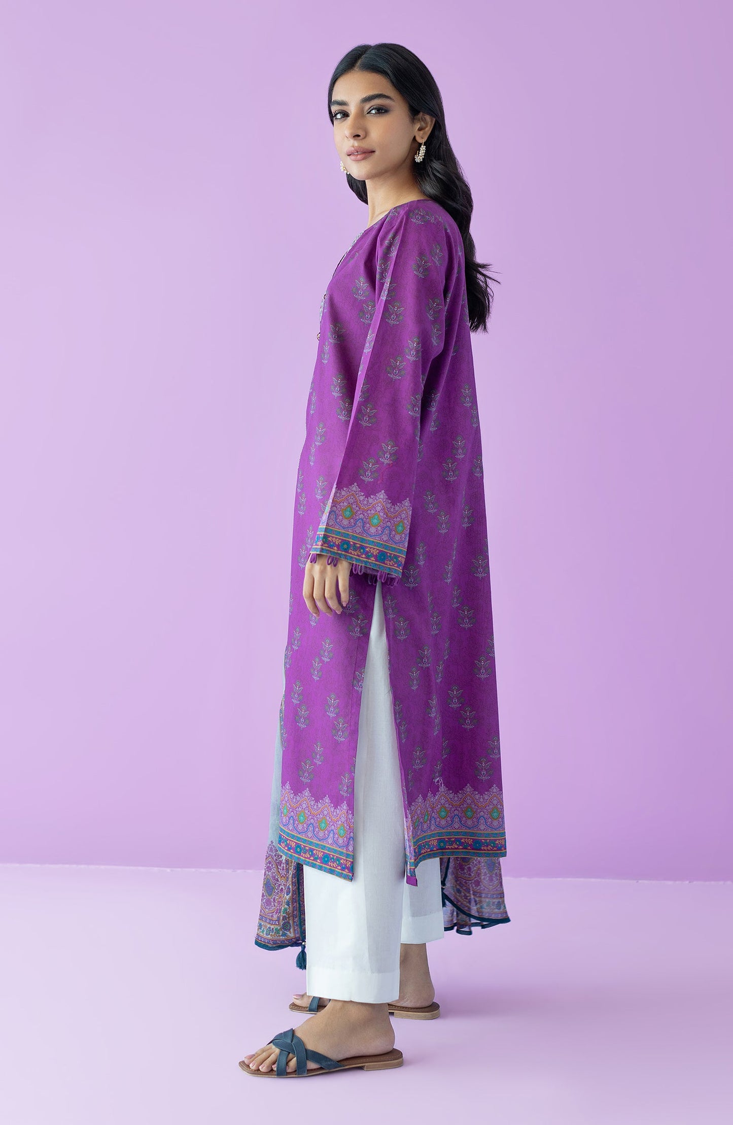 Orient - Unstitched 2 Piece Embroidered Lawn Shirt and Chiffon Dupatta