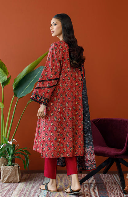 Orient - Unstitched 3 Piece Printed Khaddar Shirt , Khaddar Pant and Khaddar Dupatta