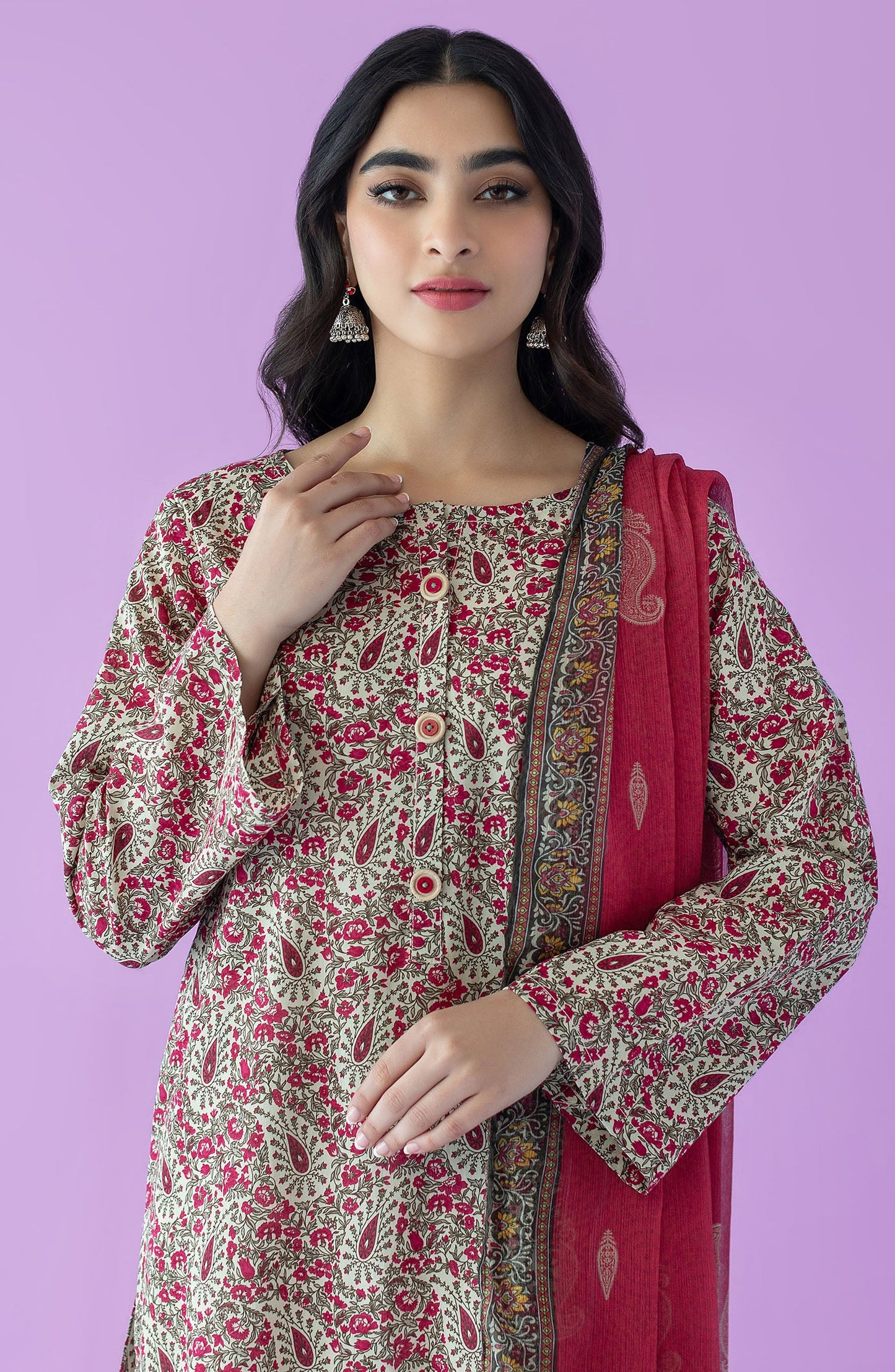 Orient - Unstitched 2 Piece Printed Lawn Shirt and Chiffon Dupatta