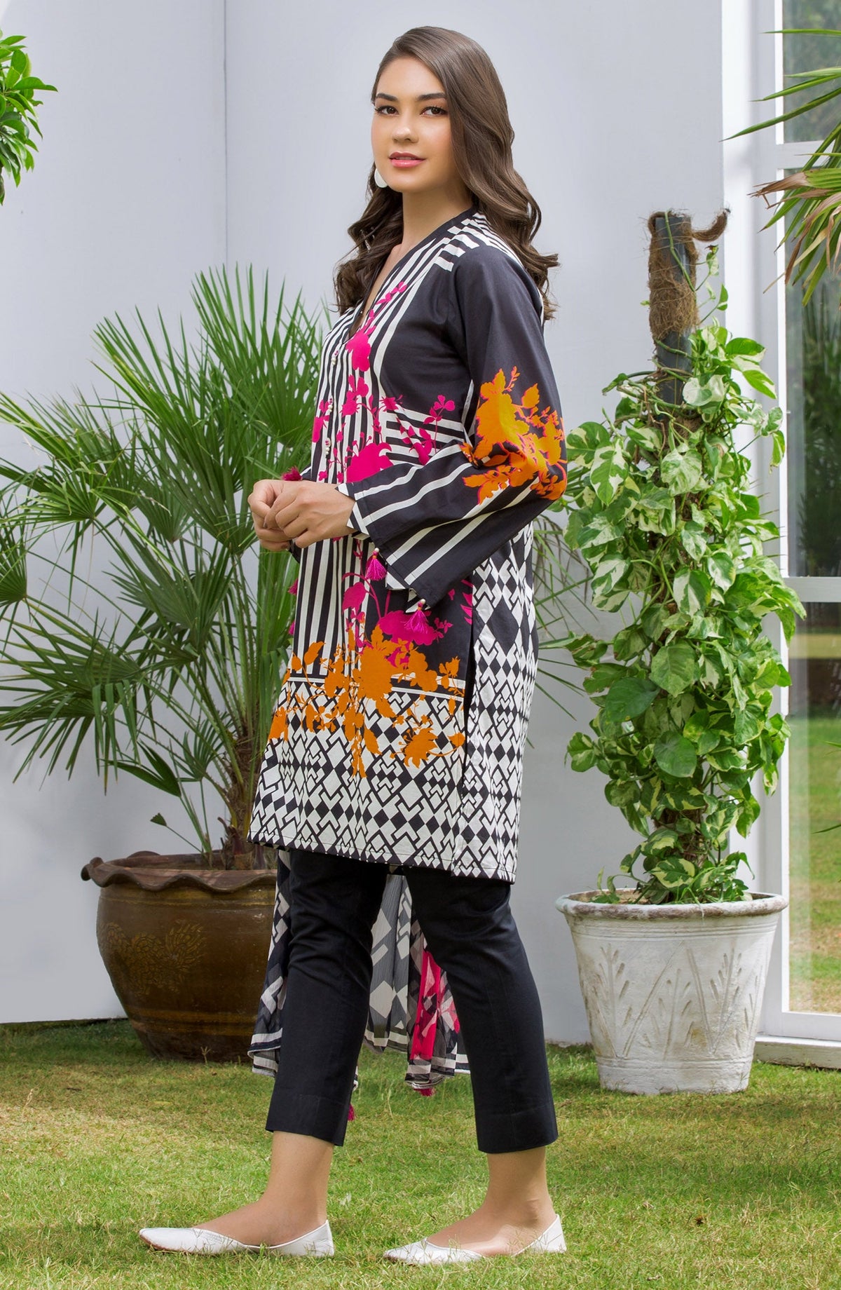 Orient - Unstitched 2 Piece Printed Lawn Shirt Dupatta
