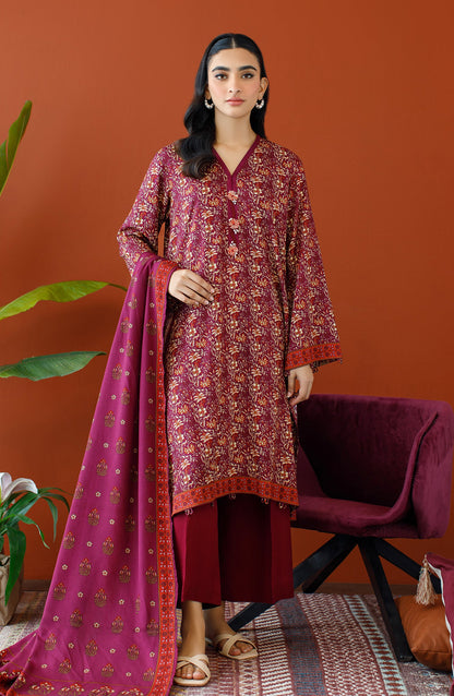 Orient - Unstitched 3 Piece Printed Linen Shirt , Linen Pant and Linen Dupatta