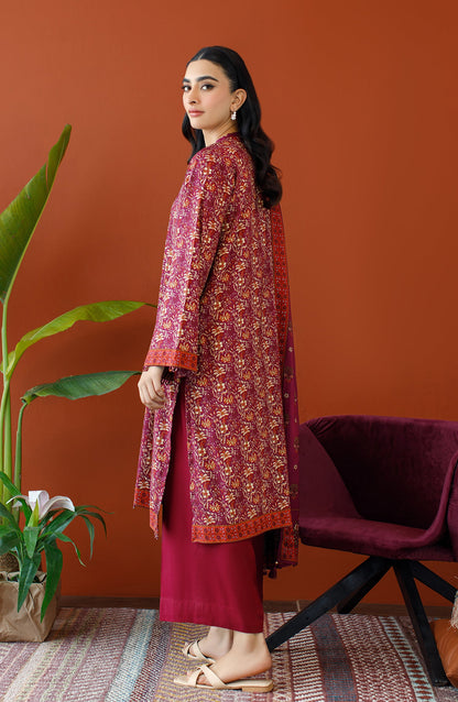 Orient - Unstitched 3 Piece Printed Linen Shirt , Linen Pant and Linen Dupatta