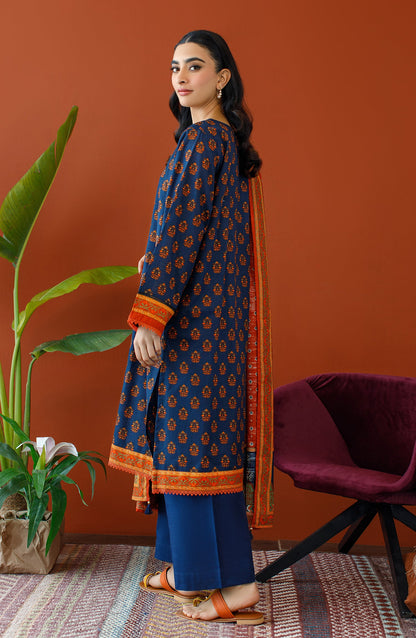 Orient - Unstitched 3 Piece Embroidered Khaddar Shirt , Khaddar Pant and Khaddar Dupatta