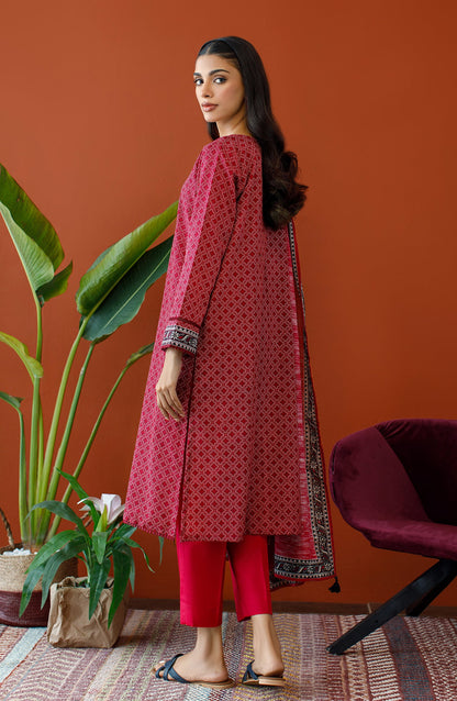 Orient - Unstitched 3 Piece Printed Khaddar Shirt , Khaddar Pant and Khaddar Dupatta
