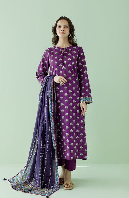 Orient - Unstitched 3 Piece Printed Lawn Shirt , Cambric Pant and Lawn Dupatta
