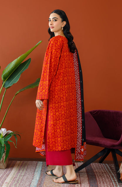 Orient - Unstitched 3 Piece Printed Khaddar Shirt , Khaddar Pant and Khaddar Dupatta