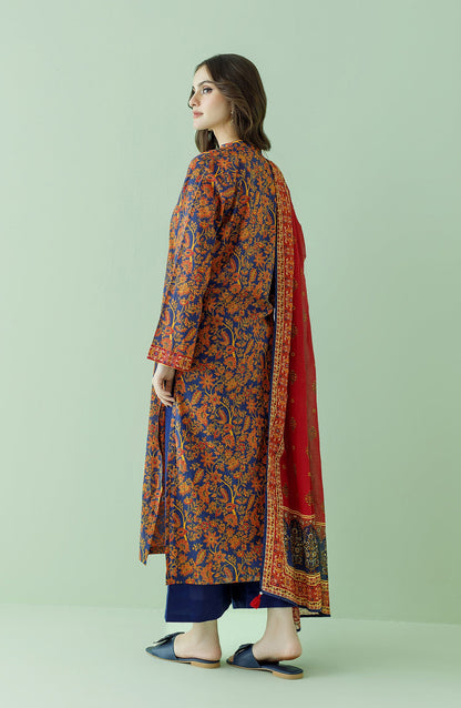 Orient - Unstitched 3 Piece Printed Lawn Shirt , Cambric Pant and Lawn Dupatta