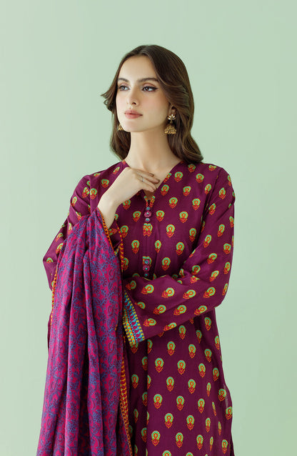 Orient - Unstitched 3 Piece Printed Lawn Shirt , Cambric Pant and Lawn Dupatta