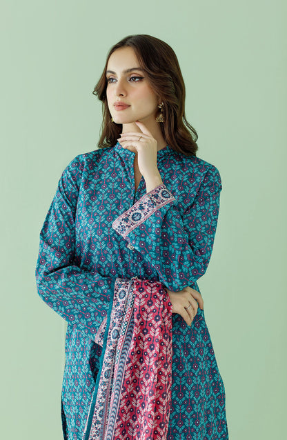 Orient - Stitched 3 Piece Printed Lawn Shirt , Cambric Pant and Lawn Dupatta