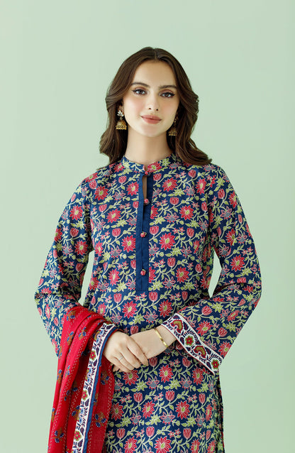 Orient - Stitched 3 Piece Printed Lawn Shirt , Cambric Pant and Lawn Dupatta