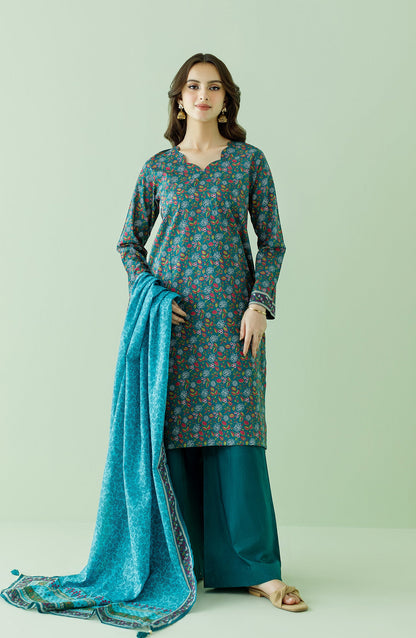 Orient - Unstitched 3 Piece Printed Lawn Shirt , Cambric Pant and Lawn Dupatta