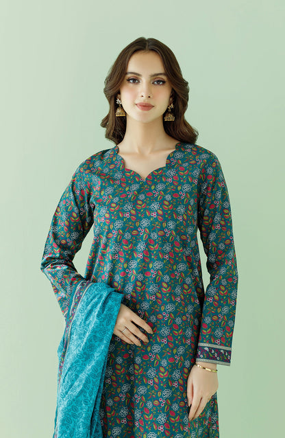 Orient - Stitched 3 Piece Printed Lawn Shirt , Cambric Pant and Lawn Dupatta