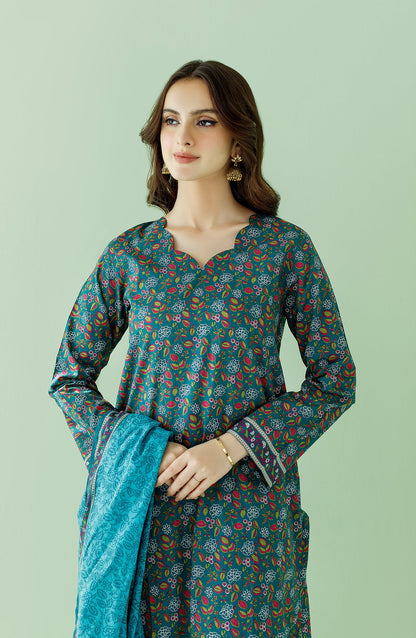 Orient - Unstitched 3 Piece Printed Lawn Shirt , Cambric Pant and Lawn Dupatta