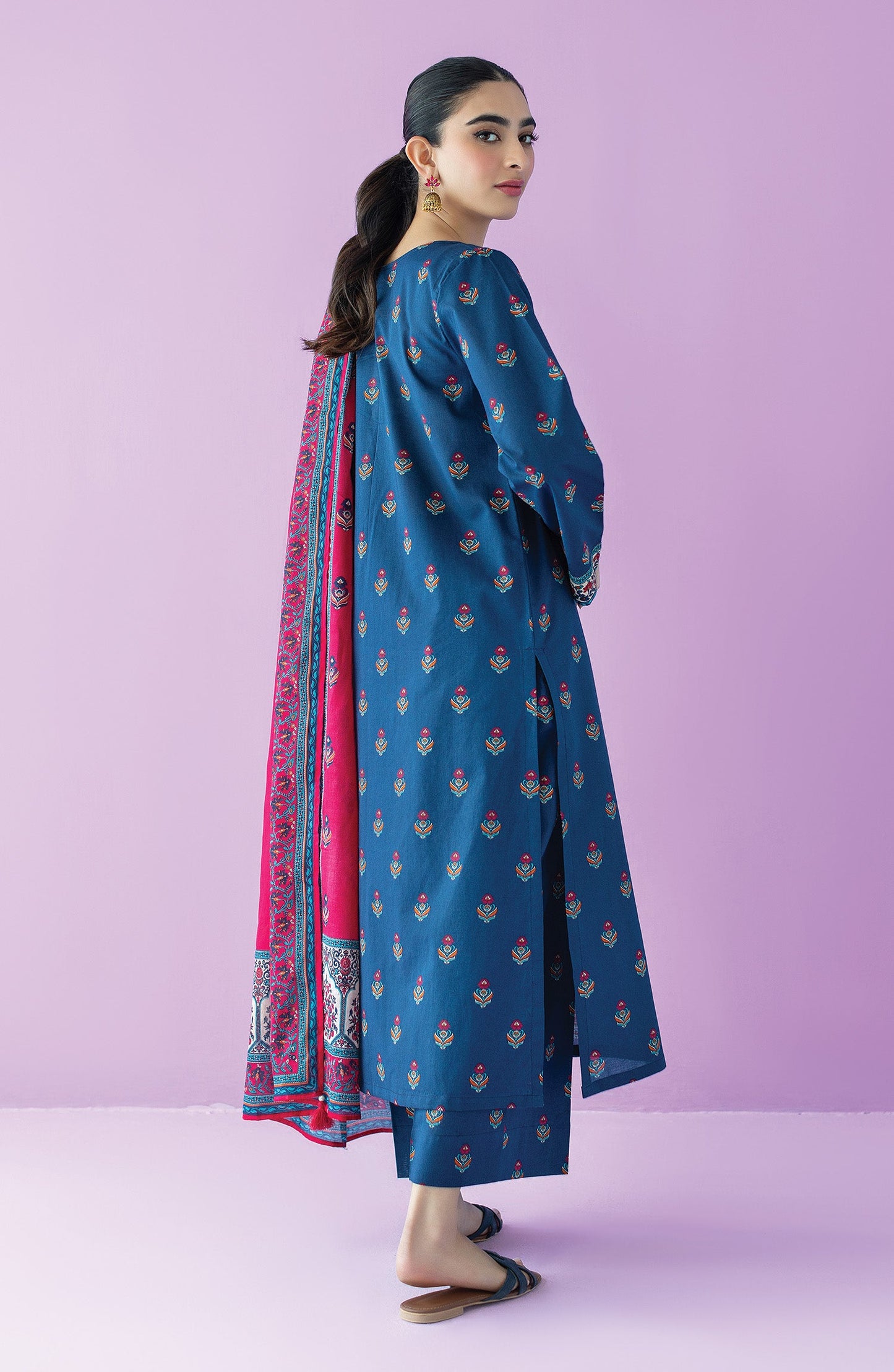 Orient - Stitched 3 Piece Printed Lawn Shirt , Cambric Pant and Lawn Dupatta
