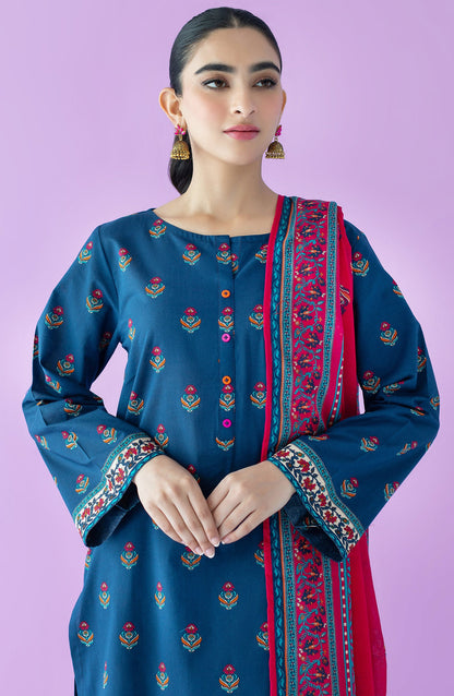 Orient - Stitched 3 Piece Printed Lawn Shirt , Cambric Pant and Lawn Dupatta