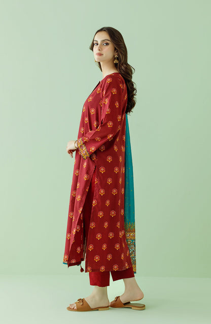 Orient - Unstitched 3 Piece Printed Lawn Shirt , Cambric Pant and Lawn Dupatta