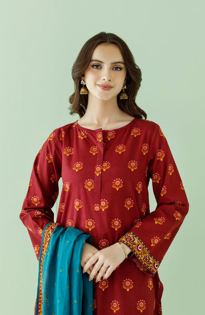 Orient - Unstitched 3 Piece Printed Lawn Shirt , Cambric Pant and Lawn Dupatta