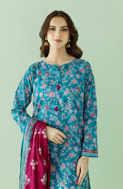 Orient - Unstitched 3 Piece Printed Lawn Shirt , Cambric Pant and Lawn Dupatta