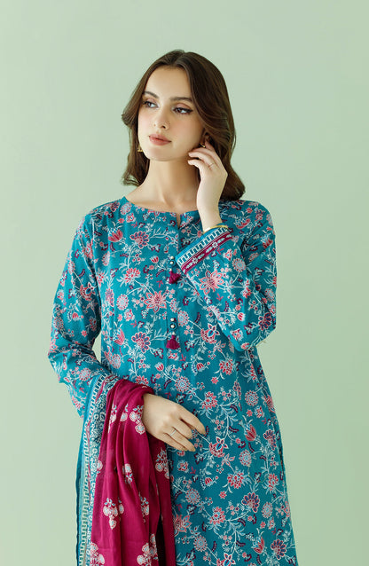 Orient - Unstitched 3 Piece Printed Lawn Shirt , Cambric Pant and Lawn Dupatta