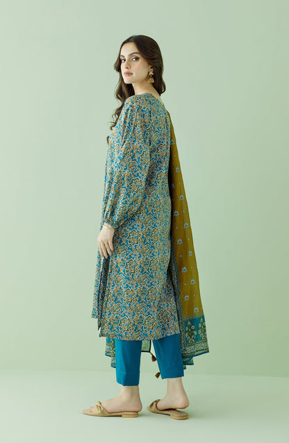 Orient - Unstitched 3 Piece Printed Lawn Shirt , Cambric Pant and Lawn Dupatta