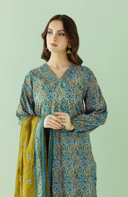 Orient - Unstitched 3 Piece Printed Lawn Shirt , Cambric Pant and Lawn Dupatta