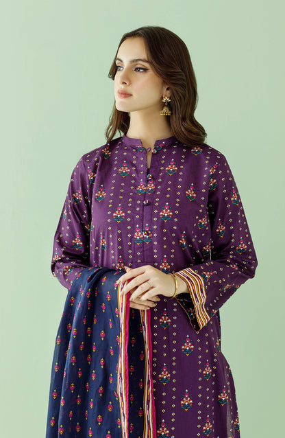 Orient - Unstitched 3 Piece Printed Lawn Shirt , Cambric Pant and Lawn Dupatta