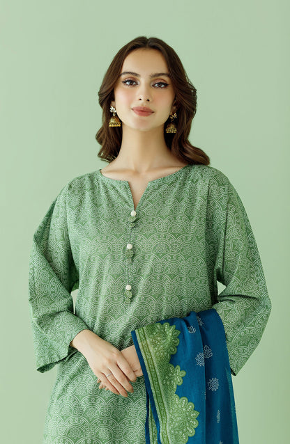 Orient - Unstitched 3 Piece Printed Lawn Shirt , Cambric Pant and Lawn Dupatta