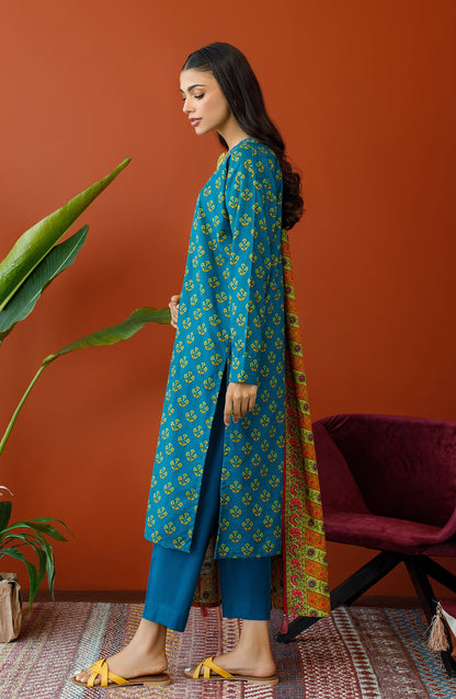 Orient - Unstitched 3 Piece Printed Khaddar Shirt , Khaddar Pant and Khaddar Dupatta